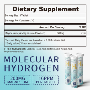 Integratore Alimentare Energetico Vigo, Compresse di Idrogeno 12ppm, Compresse Effervescenti di Idrogeno e Magnesio - Product Image 2