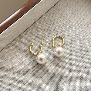 Nouvelles Boucles d'Oreilles Pendante Perle Tendance, Boucles d'Oreilles Créoles Rondes pour Femmes, Accessoires Féminins, Bijoux de Mariage Tendance - Product Image 5
