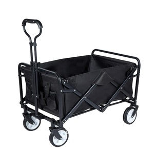 户外花园4轮实用沙滩手推车野营折叠手推车带橡胶轮 - Product Image 1