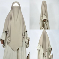 Khimar Long en Jersey Simple Épaisseur Premium avec Attache Arrière, Voile Musulman Uni pour Femme, Vêtement Islamique en Gros, Khimar de Ramadan et Aïd