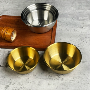 وعاء سلطة مطلية بالذهب ، طقم من الفولاذ المقاوم للصدأ على الطراز الكوري لتوريد المطاعم والفنادق - Product Image 4