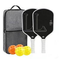 Raquette de pickleball en fibre de carbone durable de 16 mm avec noyau en nid d'abeille T700 à haute friction, pressée à chaud, pour l'entraînement et le divertissement