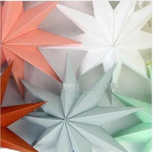 30cm ,45 cm 60 cm Nueve ángulos Estrella de papel Decoración del hogar Papel de seda Linterna de estrella Estrellas colgantes para decoración de fiesta de Navidad.