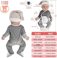 19 Zoll Realistische Vollsilikon-Babypuppe Guter Spielkamerad für Kinder