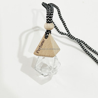 Diffuseurs de parfum pour voiture à suspendre, flacons vides en verre avec bouchon en bois, formes rondes, rectangulaires et carrées, pour diffuseur à bâtonnets