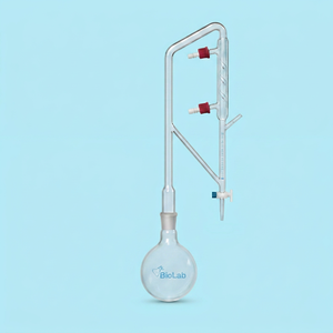 ขวดกลั่นแก้วโบโรซิลิเกต BioLab แบบคอยาวพร้อมจุกปิดสำหรับห้องปฏิบัติการ - Product Image 1