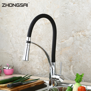 Alta calidad solo palanca negro latón sacar grifo de la cocina - Product Image 1