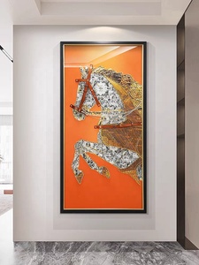 Arte Murale 3D Fatta a Mano, Decorazione Fisica, Dipinto di Cavallo in Pelle per Soggiorno, Decorazione da Parete Moderna, Accessori per la Casa - Product Image 2