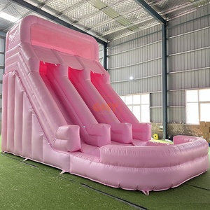 Castillo Inflable <span class=keywords><strong>con</strong></span> Tobogán, Castillo Inflable Princesa <span class=keywords><strong>Rosa</strong></span> para Niñas, Tobogán Doble <span class=keywords><strong>con</strong></span> Deslizamiento en Seco/Húmedo, Hpfburg - Product Image 3