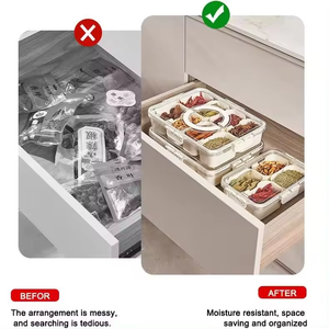 2025 xách tay Stackable nhựa 8 lưới rõ ràng Snack hộp <span class=keywords><strong>container</strong></span> thực phẩm lưu trữ hộp chia phục vụ khay với nắp và xử lý - Product Image 6