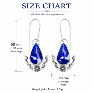Orecchini pendenti vintage bohémien blu intenso da donna, gioielli di moda di tendenza - Product Image 5