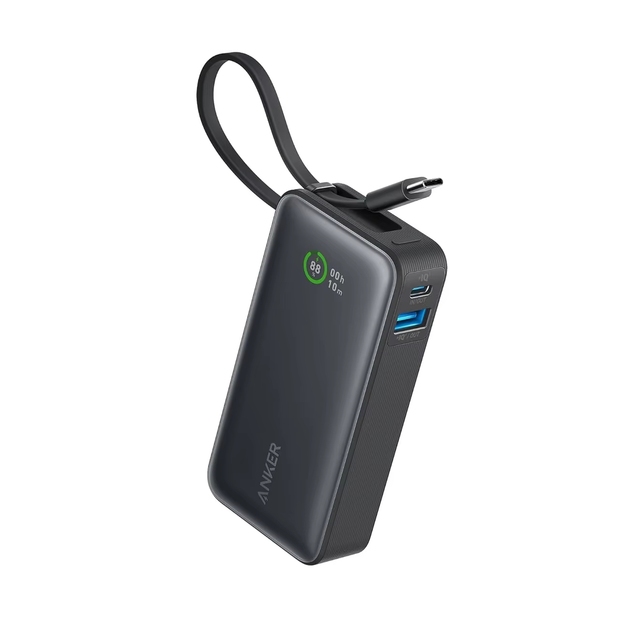 Anker Nano Power Bank 10000mAh PD 30W Max Output Fast Charging Portable Fast Charger Built-in USB-C Cable for iPhone Samsung