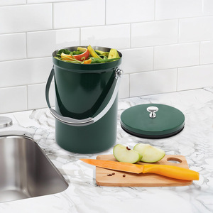 Peinture haut de gamme 0.8 gallons 2.8L acier inoxydable alimentaire <span class=keywords><strong>Compost</strong></span> Bin comptoir cuisine ver avec filtres à charbon pour cuisine - Product Image 2