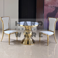 Table à gâteau de mariage détachable de luxe moderne, nouvelle arrivée, avec acier inoxydable doré et verre miroir pour événements élégants