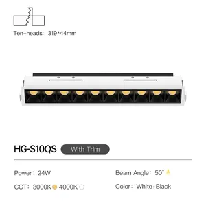 XRZLux LED Rectangular Empotrado Aluminio Foco 5/10 Cabezas Luz Lineal Empotrada Led Lámpara de Techo Iluminación Interior DE LA Lámpara de Techo DE LA AC110-220V