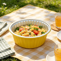 Bol rond en aluminium de 2000 ml grande capacité, épaissi, résistant à la chaleur, jetable, pour barbecue, rôtissage et traiteur