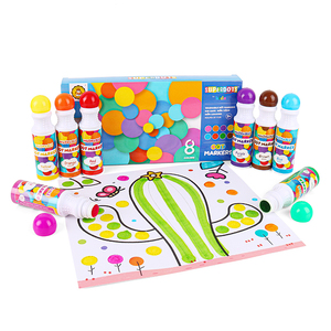 Meilleure vente OEM de 60ml 8 couleurs de peinture à pois lavable Marqueur de <span class=keywords><strong>bingo</strong></span> Dabber Set de peinture pour dessin d'art pour enfants - Product Image 2