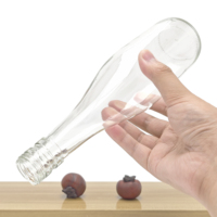 Dapat disesuaikan 500ml Mini Panjang leher Frost Cork botol kaca untuk wiski Vodka Gin kemasan anggur dengan tutup sekrup segel