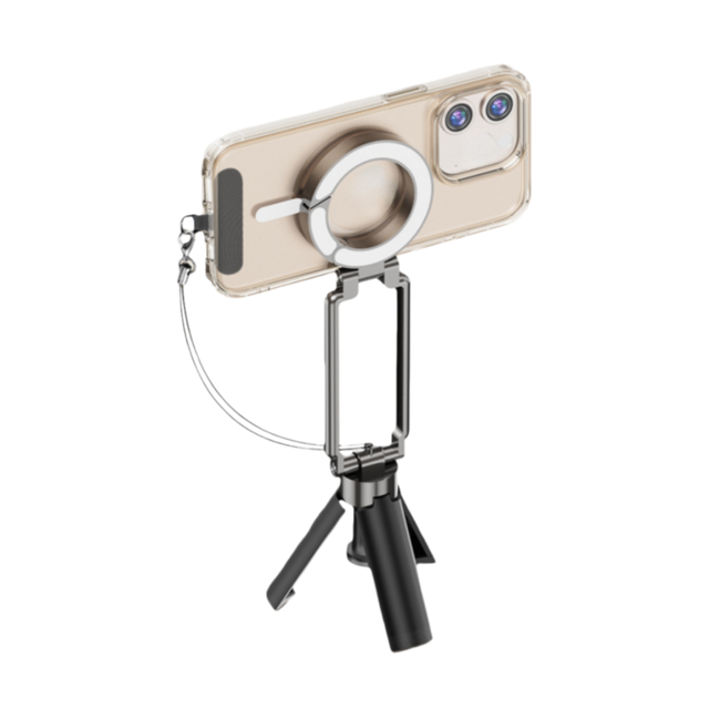 Innovative Products 2026 Magnetic Ring Phone Holder Aluminum Adjustable Magnetic Buckle with Folding Function Portable Tripod
