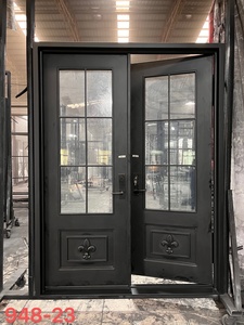 Moderne französische Tür aus Schmiedeeisen, Stahltür, Glastore, manuelle Bedienung, einfache Installation für Villen und Wohnzimmer - Product Image 6