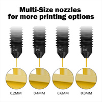 Nozzle Hotend Baja Keras untuk Bambu Lab A1 / A1 Mini / H2D, 0.2 / 0.4 / 0.6 / 0.8mm, Suku Cadang Printer 3D yang Ditingkatkan dan Dapat Diganti Cepat