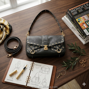 Sac à bandoulière CHOU Shanghai sur mesure en cuir de veau haut de gamme Sardinia, fermeture à fermoir, logo personnalisé, pour <span class=keywords><strong>femme</strong></span> - Product Image 3