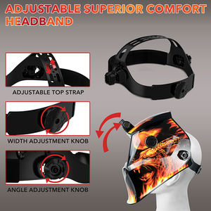 Casque <span class=keywords><strong>de</strong></span> soudage TRQ Solar + avec batterie remplaçable, <span class=keywords><strong>4</strong></span> <span class=keywords><strong>capteurs</strong></span> d'arc, ombre réglable, atténuation automatique DIN5-9/9-13 - Product Image 6