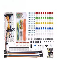 Kit de composants électroniques pour débutants, projet de bricolage, condensateurs et résistances courants, condensateurs, plaque d'expérimentation à 830 trous