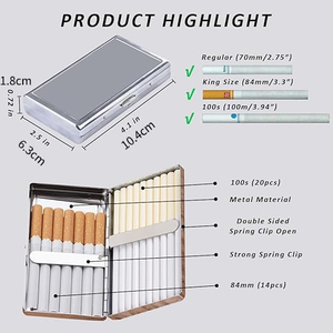 Boîte à cigarettes portable en métal épais pour sublimation, 14 emplacements, cadeau pour homme - Product Image 3