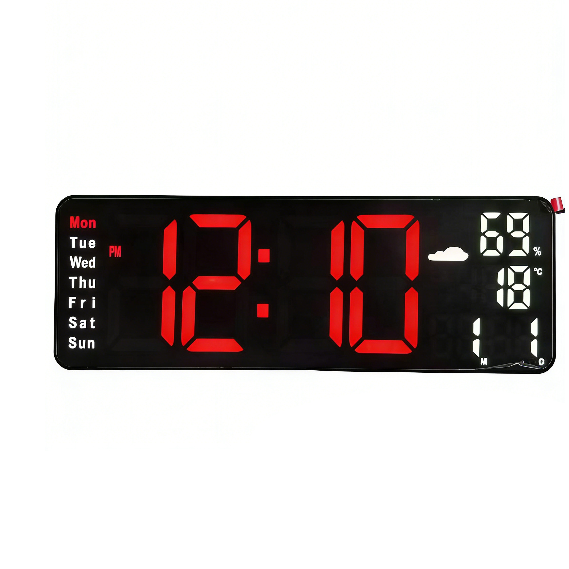 Carcasa negra con luz roja.