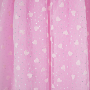 Abito in tulle con stampa di cuori rosa per bambine e ragazze, con spalline regolabili, ideale per l'estate, casual, per compleanni, feste in spiaggia. - Product Image 4