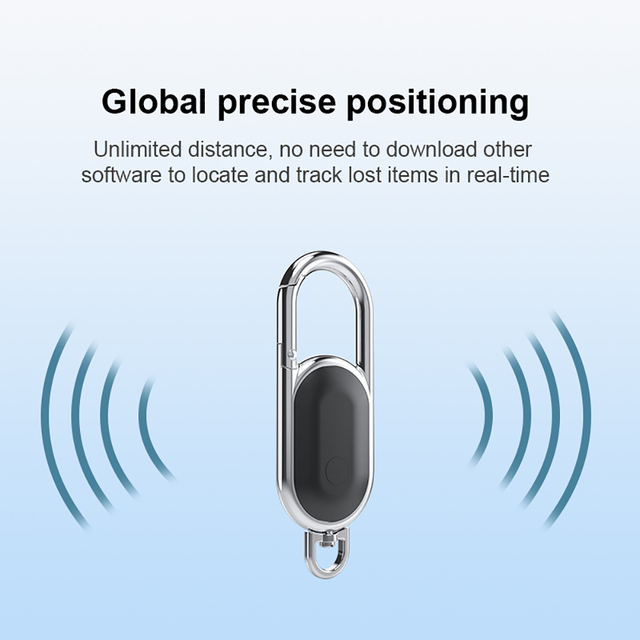 MFi Certified Smart Tracker Works with Apple Find My Global Precise GPS Locator Carabiner Anti-lost Finder for Keys Bag Wallet