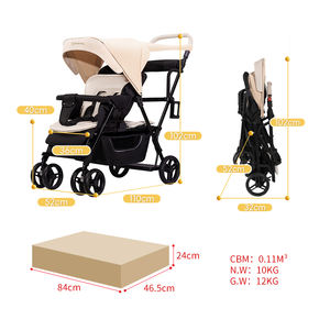 Cochecito de bebé <span class=keywords><strong>Seebaby</strong></span> con doble marco de acero inoxidable plegable para 2 niños de 0 a 3 años, portátil para exteriores, apto para maletero - Product Image 6