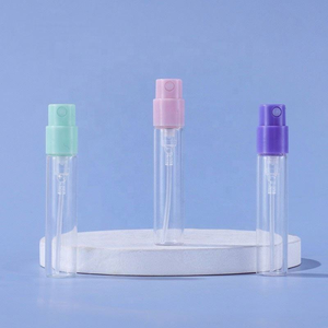 Portable Mini Clear Cylinder Spray Bottles 2ml Empty Vials with Pink Green Blue Caps for Personal Care - Product Image 4