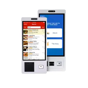 21.5 Inch Self Service Order Betaling Touch Screen Kiosk Zelf Betalen Machine Barcode Scanner Kiosk Voor Keten Winkel/Restaurant