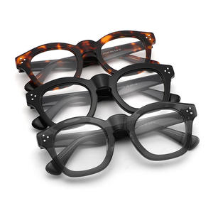 Monture de lunettes ronde en acétate Co1127 extra large unisexe avec micro-clous pour un usage tendance et sans ordonnance médicale - Product Image 3