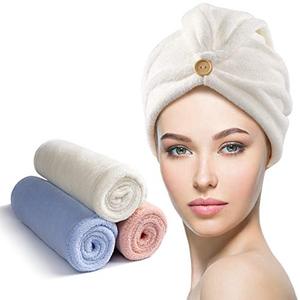 Hair Turban <b>Towel</b> Super Absorbent Twist Turban Dry Hair <b>Towels</b> <b>Bath</b> Loop Fasten Salon Dry Hair <b>Towel</b> - Product Image 1