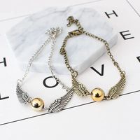 Nouveau produit mode Vintage Antique Double aile boule ronde Snitch Harry pendentif Potter Bracelet pour unisexe