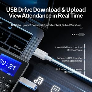 جهاز التحكم في الدخول والحضور بشاشة 2.4 بوصة للاستخدام الخارجي مع بصمة الإصبع البيومترية وكلمة المرور وقراءة البطاقات - Product Image 3