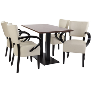 4 plazas de madera mesa de comedor y silla asientos restaurante + establece - Product Image 1