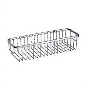 Étagère de salle de bain murale en acier inoxydable noir mat, panier rectangulaire en maille, panier de douche pour hôtel - Product Image 4