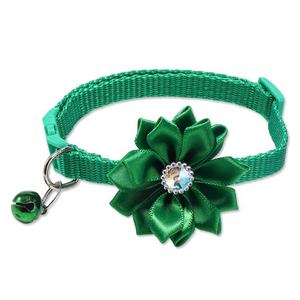 안전 걸쇠가있는 핫 스타일 꽃 모양의 맞춤형 애완 동물 목걸이 라인 석 애완 동물 태그 및 개 고양이 목걸이 신생아 애완 동물을 위해 조정 가능 - Product Image 3