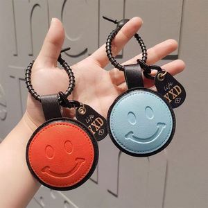 Luxury Sublimation PU Leather Heart Star Smile Face <b>Keychain</b> <b>Personalized</b> Logo with Pendant - Product Image 3