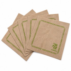 Serviettes de cocktail ROLLVERSY en pulpe recyclée, marron, 2 plis, 4 plis, écologiques, pour dîner - Product Image 1