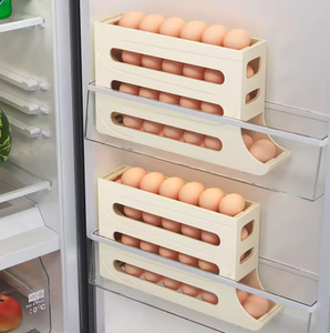 2026 Kitchen Accessory-4-Layer Automatic <b>Egg</b> Dispenser 30 Rolling <b>Egg</b> Holder Rectangle Shape for Fridge <b>Storage</b> - Product Image 3