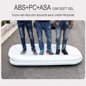 กล่องเก็บของอเนกประสงค์สำหรับการเดินทางกลางแจ้ง ABS สองด้านติดตั้งบนหลังคารถ