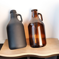 Vente en gros d'usine, bouteille en verre ambré de 1 litre et 2 litres, pot à bière de Californie, bouteille en verre pour bière, eau, vin et cidre faits maison