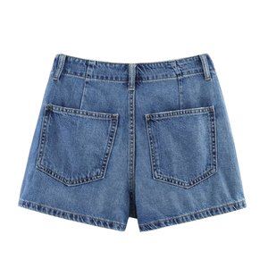 Nouvelle fille chaude rétro Denim Simple mi-taille Culottes <span class=keywords><strong>jupe</strong></span> courte bleu clair Denim Jeans jupes - Product Image 2