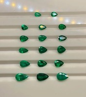 17 Piezas de Esmeraldas Naturales de Primera Calidad, Origen Colombia, Corte Facetado Azul en Forma de Pera, Piedras Preciosas de Alta Calidad para Joyería