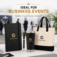 Ensemble cadeau promotionnel personnalisé avec logo, comprenant un carnet, un stylo, un gobelet et un sac fourre-tout, kit de cadeaux d'entreprise pour les salons professionnels et le marketing d'événements